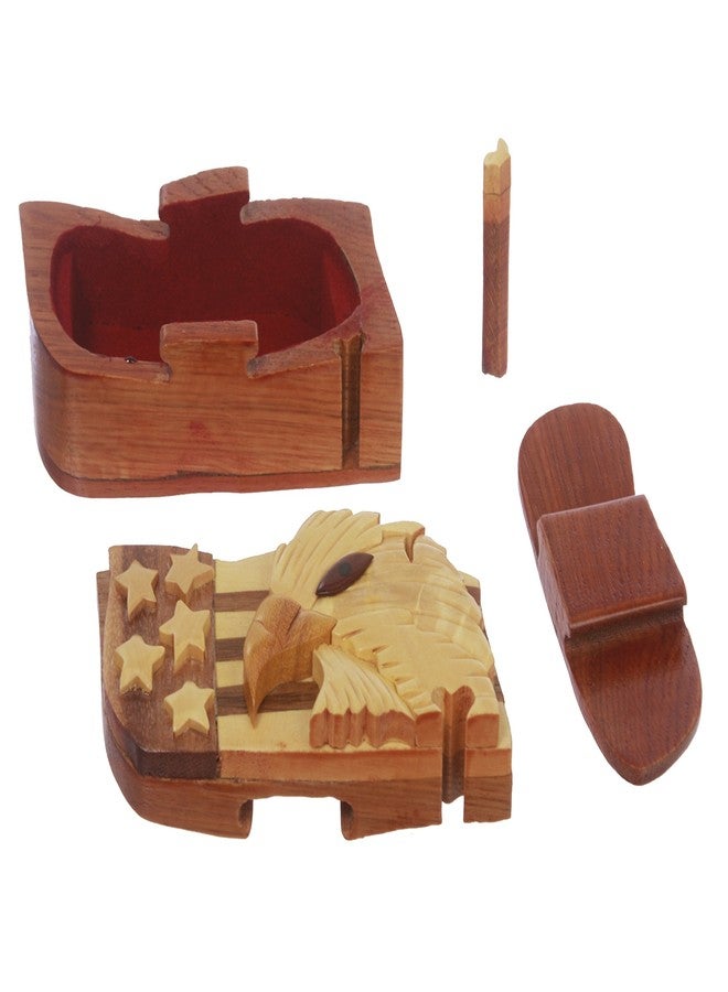 Beltiscool Handcrafted Wooden Animal Shape Secret Jewelry Puzzle Box - Eagle, Walnut - Image 3